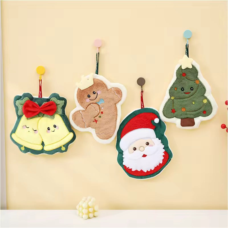 Coral Fleece Christmas Quick-Drying Hand Towel