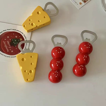 Cartoon-Style Beer Bottle Opener Fridge Magnet