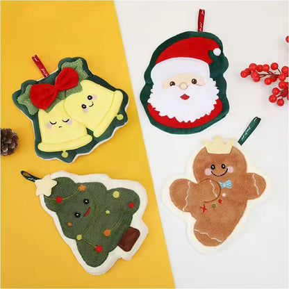 Coral Fleece Christmas Quick-Drying Hand Towel
