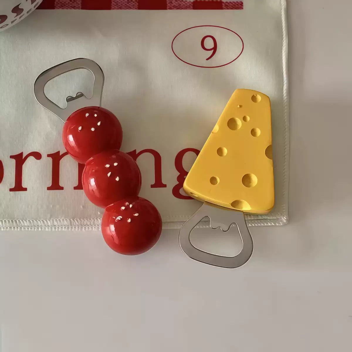 Cartoon-Style Beer Bottle Opener Fridge Magnet