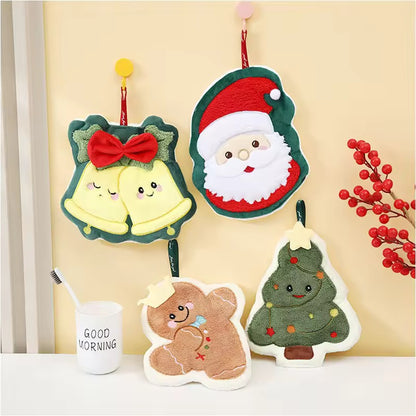 Coral Fleece Christmas Quick-Drying Hand Towel