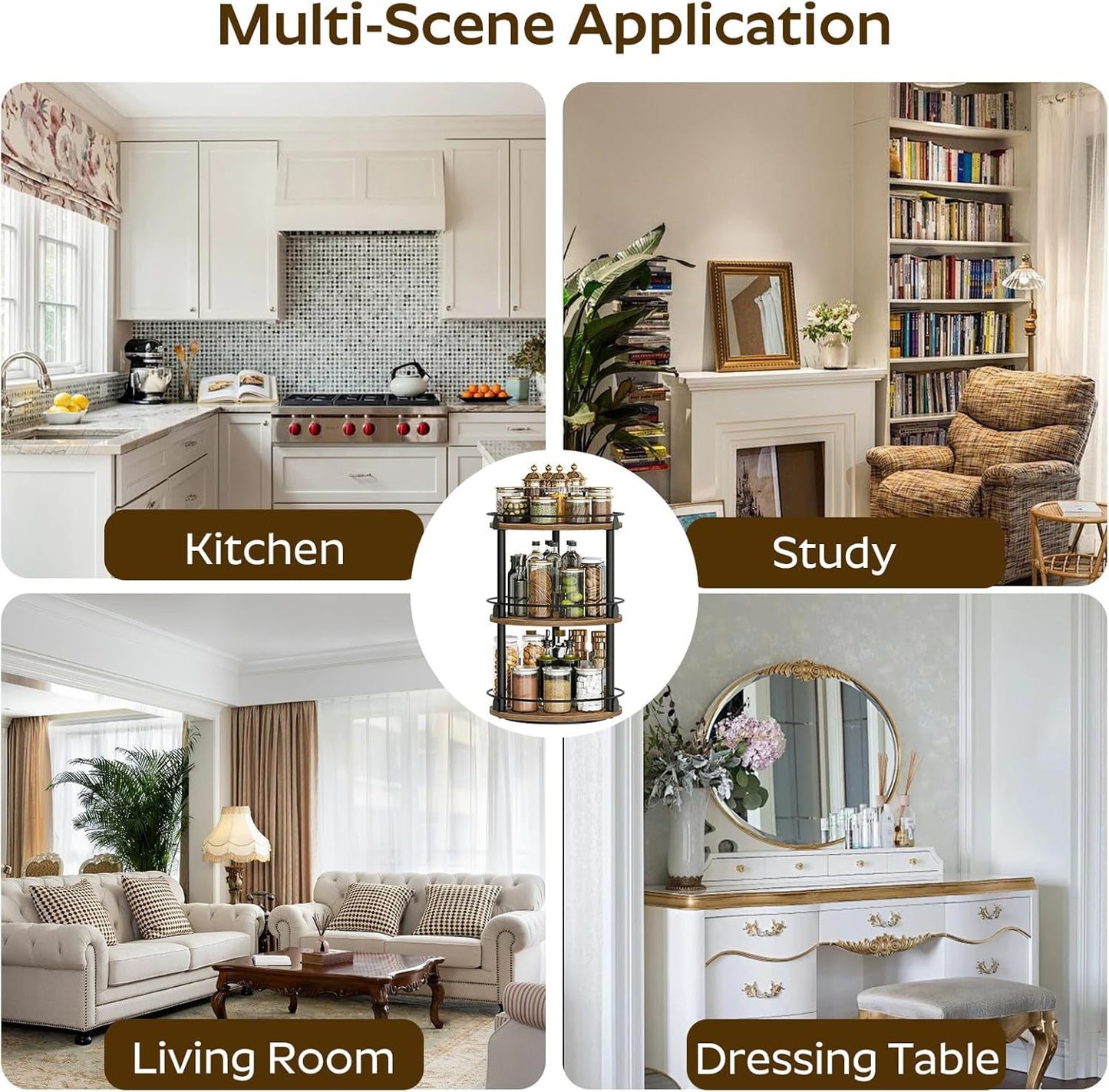 360° Rotating Kitchen Storage Rack